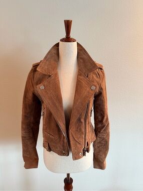 Blank NYC Brown Suede Moto Jacket
